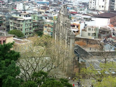 Facade of St Paul's church Macau