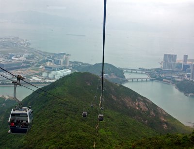 View from chairlift on a very overcast day