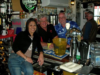 Our favourite waitress at Smugglers Inn Stanley