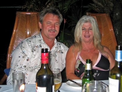 Kaz and Glenn at dinner in Port Douglas 21 April ,2007