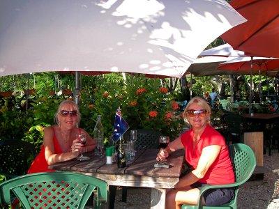 Rene and Sandi enjoying a glass of wine 25 April, 2007