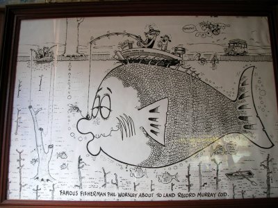 Cartoon on walls of the pub