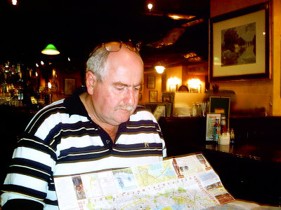  Ken reading the map at Delaneys Pub Hong Kong 25 March, 2007