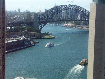 View from hotel room Sydney Harbour Bridge 19 February, 2007.