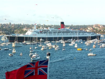  Photo of Queen Elizabeth taken from the Queen Mary