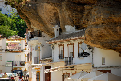 Amazing sight houses under the overhanging rock