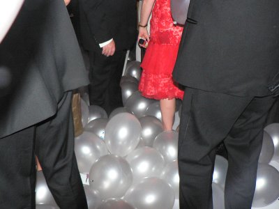 Dave amongst the balloons
