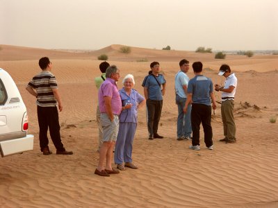 Marge and Dave in the desert in Dubai 30 August, 2006