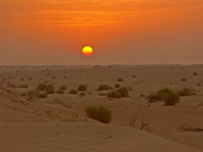 Sunset in the Dubai desert 30 August, 2006