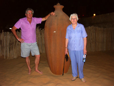 Dave and Marge standing in front of one large pot 31 September, 2006