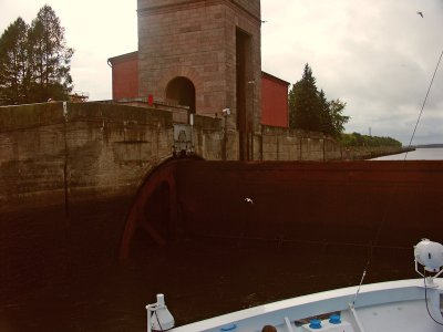 Going through the lock of the Volga River