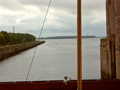Going through the lock of the Volga River