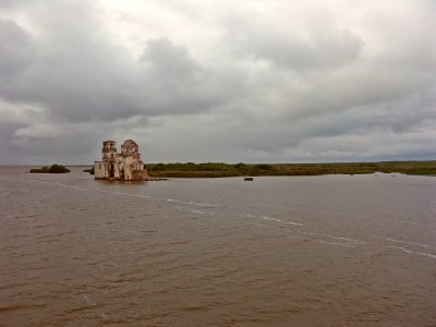  Old ruines in the Volga River