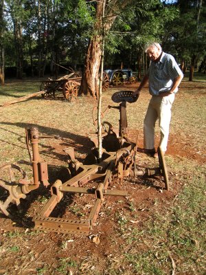 Dave inspecting the old equipment