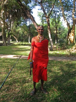 Dressed as a Masai Warrier