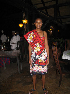 Waitress in restaurant of Shaba Lodge 16 Sep 11