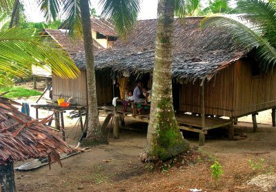 Mopsie's house in the village of Salamaua