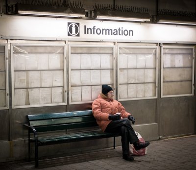 Waiting for the train