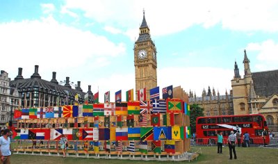 Wall of flags