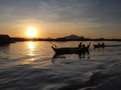 SUNSET OVER TONLE SAP LAKE