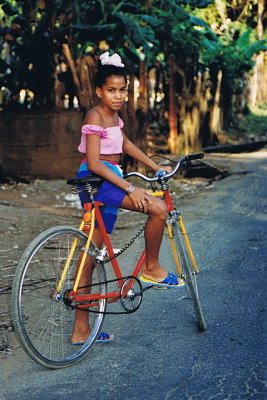 960224.27   Girl and bicycle, Niguero, Cuba