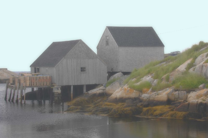 foggy day in Peggys Cove