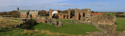 LINDISFARNE ABBEY AND ST. MARYS CHURCH, HOLY ISLAND, UK