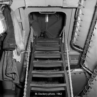 Ladder in  forward sleeping quarters,   DD 709