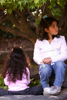 sisters under a tree