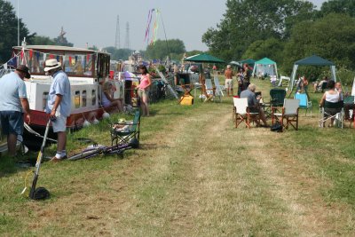 Boaters enjoy the wide towpath