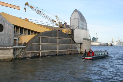 Passing through the Thames Barrier