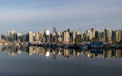 View of the city while walking to the concert in Stanley Park