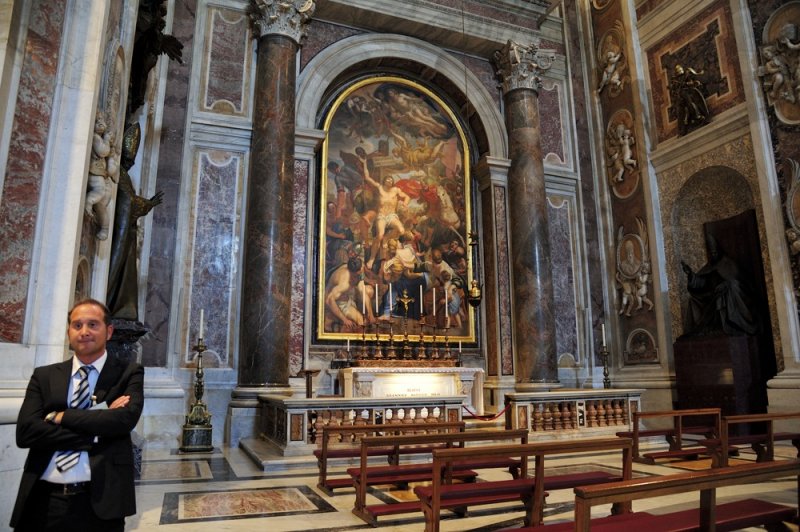 This is the resting place of John Paul II, (in the second side-chapel from the entrance of St Peters Basilica)