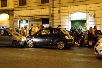 head on collision (outside Vatican)