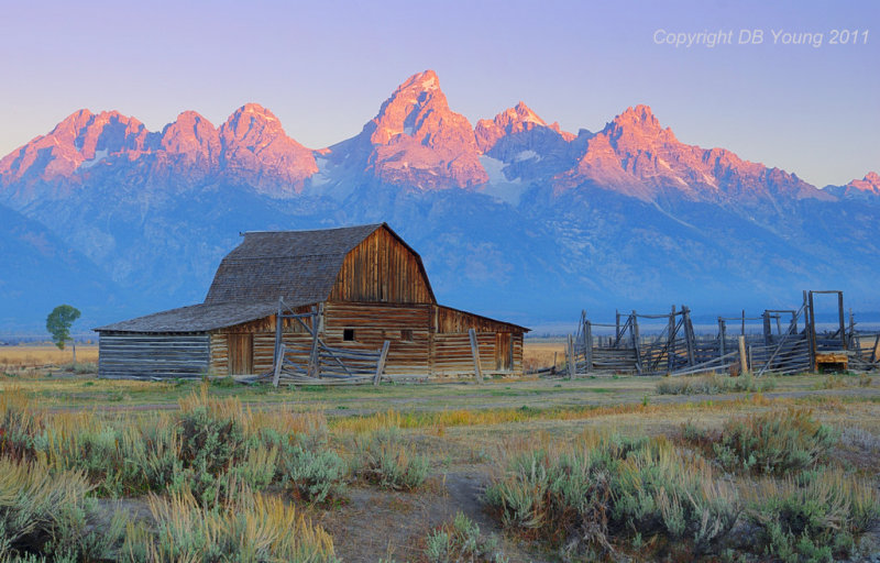 Tetons over the old barn