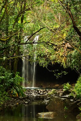 Twin falls sur la route d'Hana  Maui