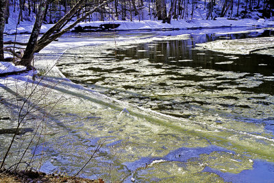 Ice Breaking Up Along the Shepaug River 1