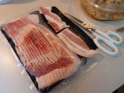 8 slices of Bacon ( cut in half )
