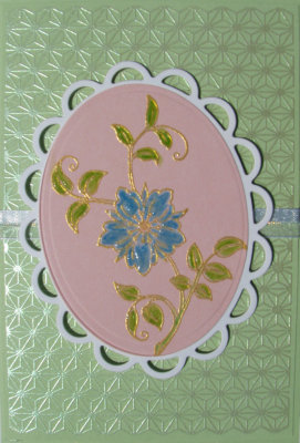 Embossed background and flower