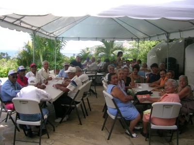 enjoying each others company at the June luncheon