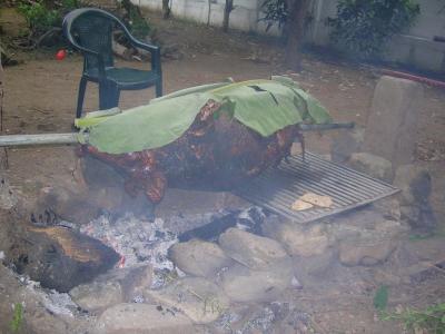 roasting the pig