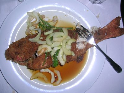 whole fried red snapper