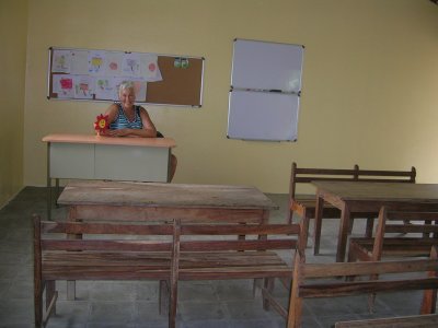I am at the teachers desk