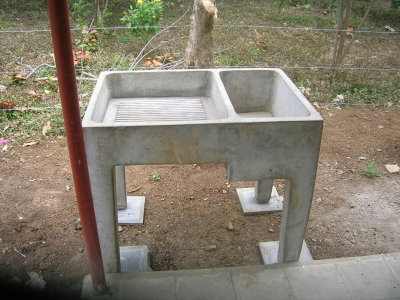 there now, the children can brush their teeth and wash their hands.