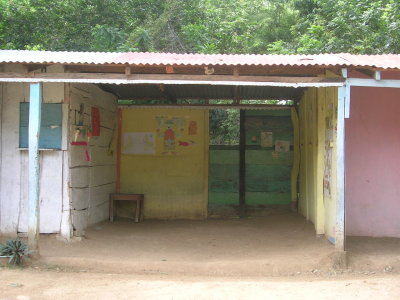 the old school, dirt floor