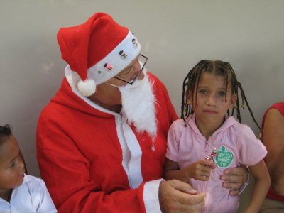 She was surprised by Santa