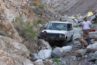 And hung up on a rock.