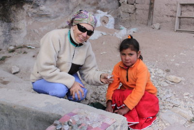 Tarahumara girl selling crystals
