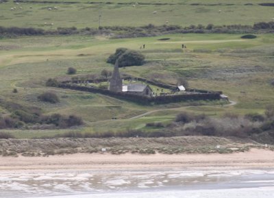 St. Enodoc church  from across the bay