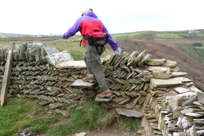 Stone steps for a stile